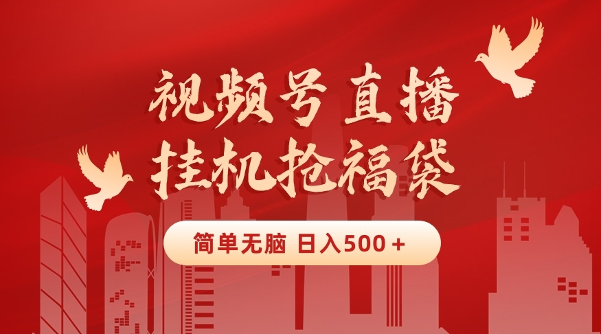 最新视频号直播挂机抢福袋项目，简单无脑，批量产出实物，轻松日入500＋-柚子资源网