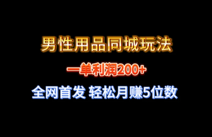 全网首发 一单利润200+ 男性用品同城玩法 轻松月赚5位数-柚子资源网