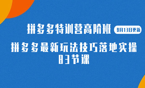 《拼多多最新玩法技巧落地实操》-柚子资源网