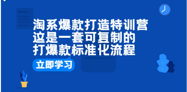 淘系爆款打造特训营：这是一套可复制的打爆款标准化流程-柚子资源网