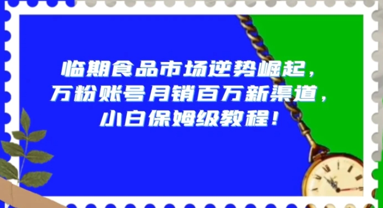 临期食品市场逆势崛起，万粉账号月销百万新渠道，小白保姆级教程【揭秘】-柚子资源网