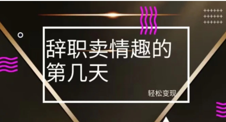冷门赛道，辞职卖情趣的第几天，超暴力项目-柚子资源网