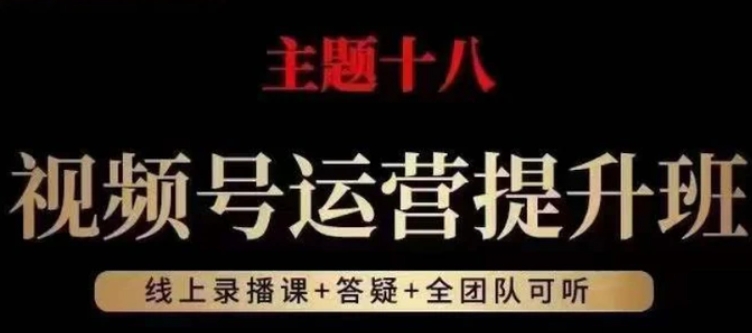 视频号运营提升班，从底层逻辑讲，2023年最佳流量红利！-柚子资源网