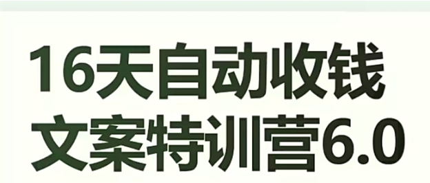 16天自动收钱文案特训营6.0，学会儿每天自动咔咔收钱-柚子资源网