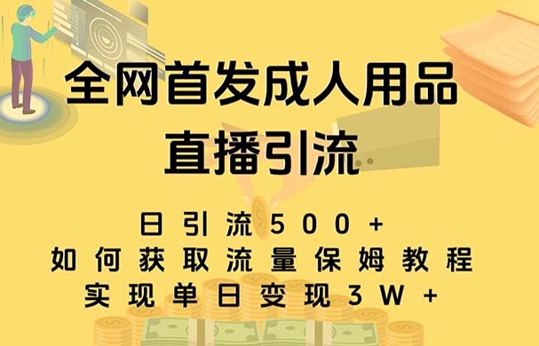 最新全网独创首发，成人用品直播引流获客暴力玩法，单日变现3w保姆级教程-柚子资源网