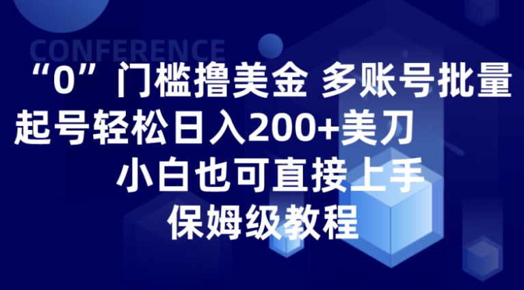 0门槛撸美金| 多账号批量起号轻松日入200+美刀，小白也可直接上手，保姆级教程-柚子资源网