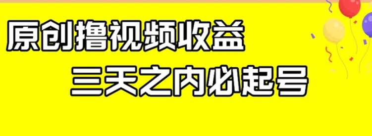 最新撸视频收益，三天之内必起号，一天保底100+【揭秘】-柚子资源网