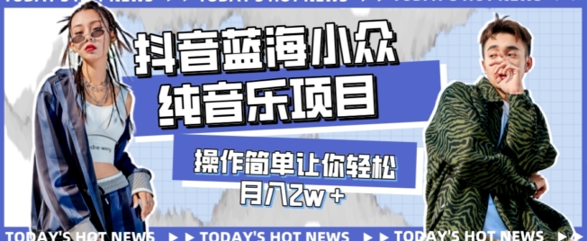 宝藏细分领域，抖音蓝海小众纯音乐项目，操作简单让你轻松月入2w＋-柚子资源网