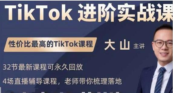 大山《TikTok进阶实战课》账号详解，流量运营，实战变现-柚子资源网