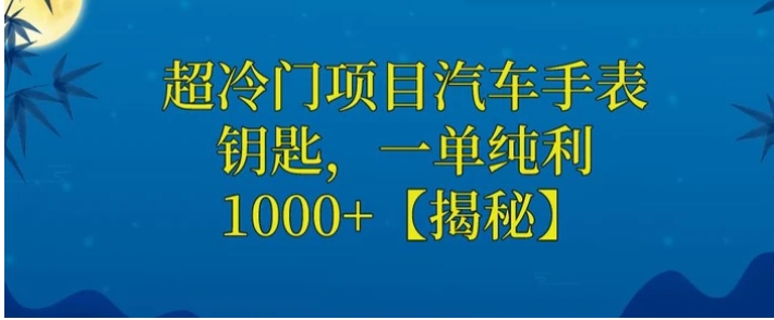 超冷门项目汽车手表钥匙，一单纯利1000+-柚子资源网