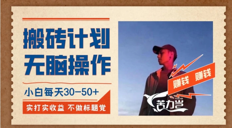 搬砖计划，小白无脑操作每天利润30-50+，完全无脑，不存在封号【揭秘】-柚子资源网
