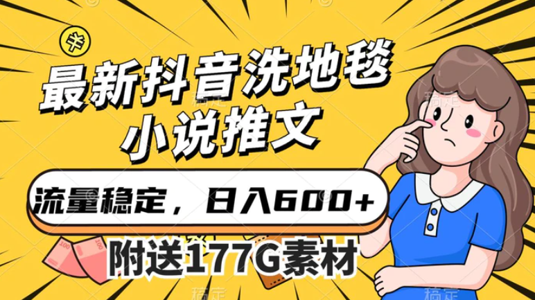 最新抖音洗地毯小说推文，流量稳定，一天收入600-柚子资源网