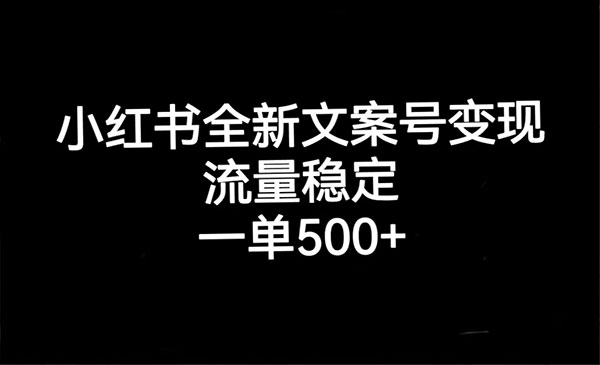 《小红书全新文案号变现》流量稳定，一单收入500+-柚子资源网