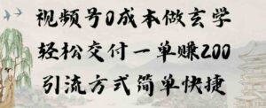 （9216期）视频号0成本做玄学轻松交付一单赚200引流方式简单快捷（教程+软件）-柚子资源网