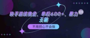 （9491期）快手游戏100%转化撸金，单机600+，不用担心不会做-柚子资源网