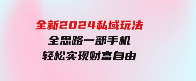 全新2024私域玩法全思路一部手机轻松实现财富自由-柚子资源网