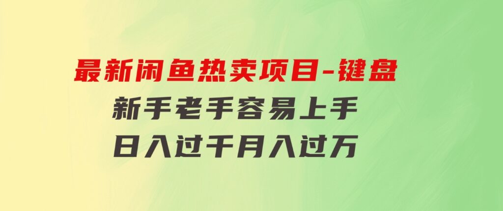 最新闲鱼热卖项目-键盘，新手老手容易上手，日入过千，月入过万-柚子资源网
