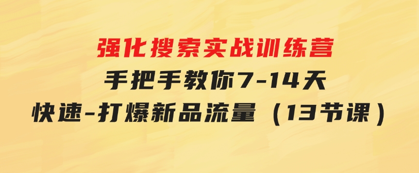 强化搜索实战训练营，手把手教你7-14天快速-打爆新品流量（13节课）-柚子资源网