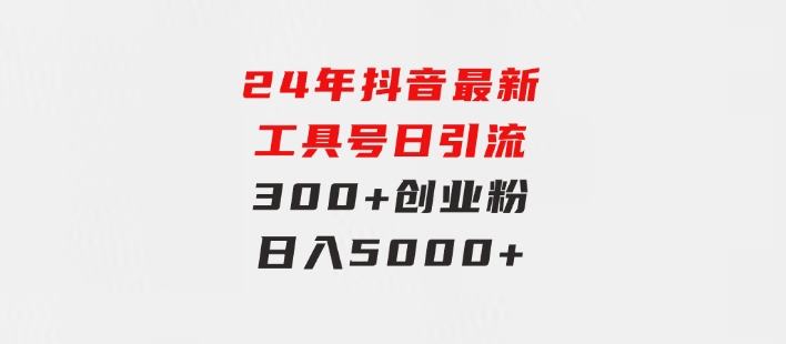 24年抖音最新工具号日引流300+创业粉，日入5000+-柚子资源网