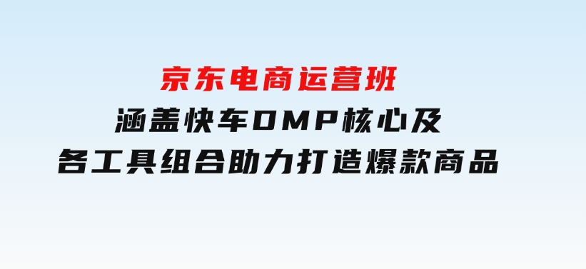 京东电商运营班：涵盖快车，DMP核心及各工具组合，助力打造爆款商品-柚子资源网
