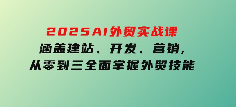 2025AI外贸实战课：涵盖建站、开发、营销,从零到三全面掌握外贸技能-柚子资源网
