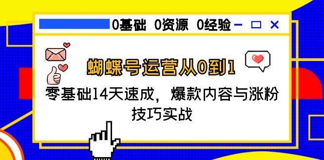 （15125期）蝴蝶号运营从0到1，零基础14天速成，爆款内容与涨粉技巧实战-柚子资源网