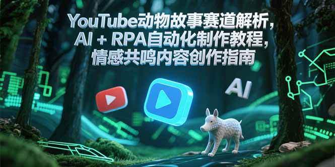 （15174期）YouTube动物故事赛道解析，AI+RPA自动化制作教程，情感共鸣内容创作指南-柚子资源网