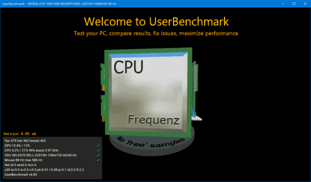 UserBenchmark(系统测试跑分软件)v5.1.3.0便携版-柚子资源网