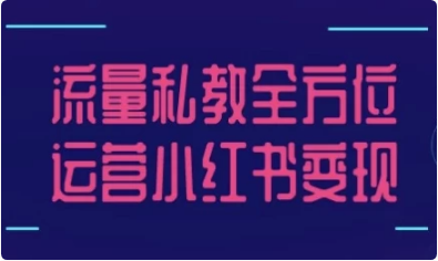 流量私教全方位运营小红书变现-柚子资源网
