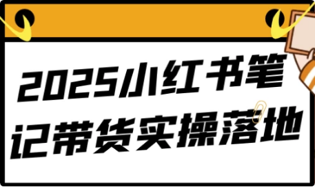 2025小红书笔记带货实操落地-柚子资源网
