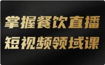 掌握餐饮直播短视频领域课-柚子资源网