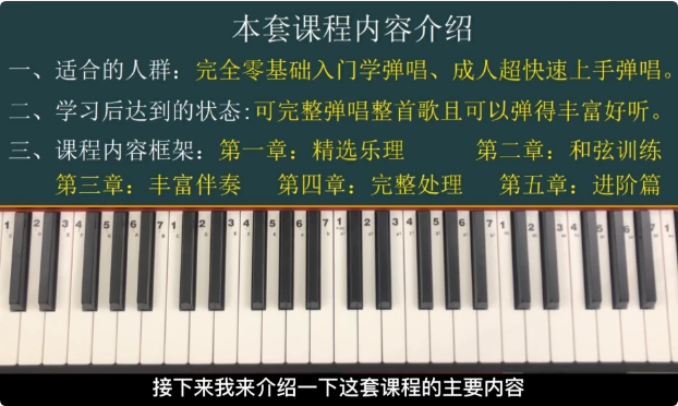 钢琴弹唱100天速成系统课-柚子资源网