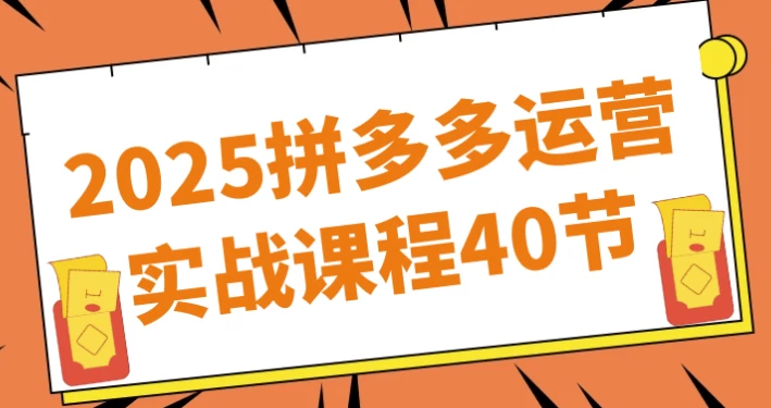 2025拼多多运营实战课程40节-柚子资源网