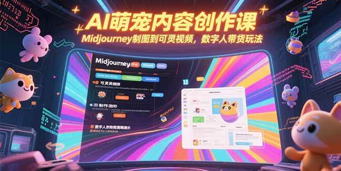 （15311期）AI萌宠内容创作课，Midjourney制图到可灵视频，数字人带货玩法-柚子资源网