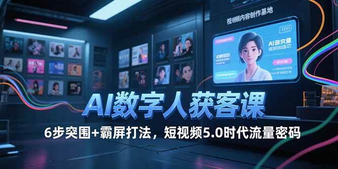 （15247期）AI数字人获客课，6步突围+霸屏打法，短视频5.0时代流量密码-柚子资源网
