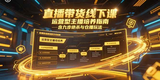 （15281期）直播带货线下课，运营型主播培养指南，含九步绝杀与仓播玩法-柚子资源网