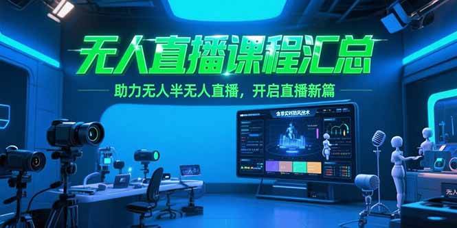 （15218期）无人直播课程汇总，含非实时防风技术，助力无人半无人直播，开启直播新篇-柚子资源网