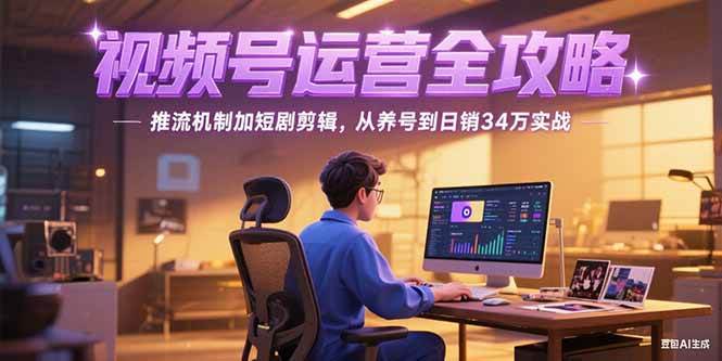 （15217期）2025视频号运营全攻略，推流机制加短剧剪辑，从养号到日销34万实战-柚子资源网