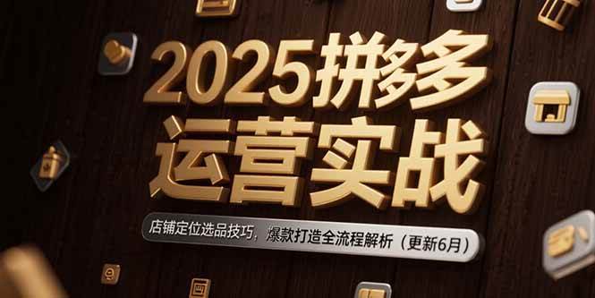 （15235期）2025拼多多运营实战：店铺定位选品技巧，爆款打造全流程解析（更新6月）-柚子资源网