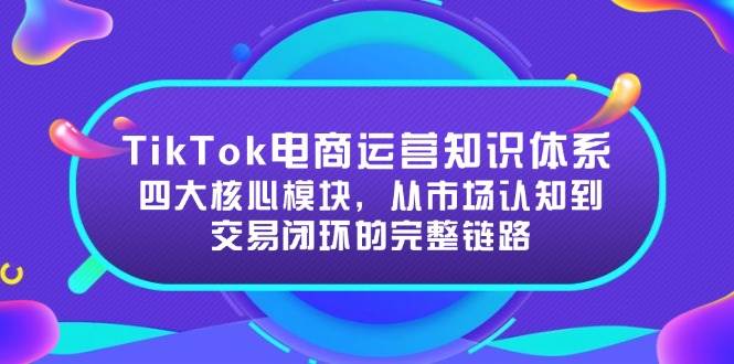 （15065期）TikTok电商运营知识体系：四大核心模块，从市场认知到交易闭环的完整链路-柚子资源网