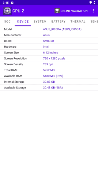CPU-Z安卓版(手机硬件检测工具)v1.51修改版-柚子资源网