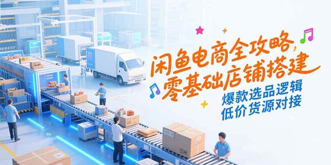 （15325期）闲鱼电商全攻略，零基础店铺搭建，爆款选品逻辑，低价货源对接-柚子资源网