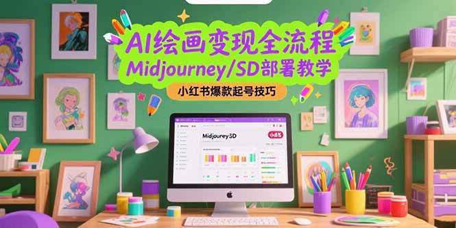 （15324期）AI绘画变现全流程，Midjourney/SD部署教学，小红书爆款起号技巧-柚子资源网