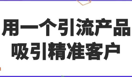 用一个引流产品吸引精准客户-柚子资源网