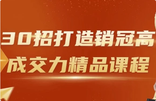 30招打造销冠高成交力精品课程-柚子资源网