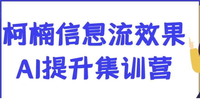 柯楠信息流效果AI提升集训营-柚子资源网