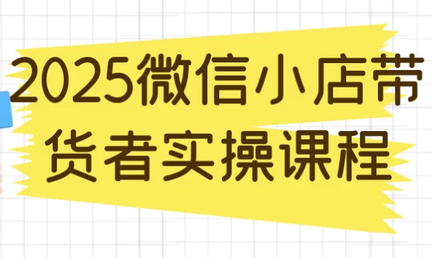 2025微信小店带货者实操课程-柚子资源网