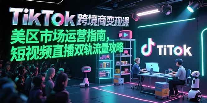 （15344期）TikTok跨境电商变现课，美区市场运营指南，短视频直播双轨流量攻略-柚子资源网