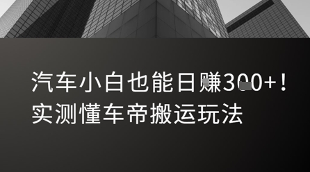 汽车小白也能日入3张！实测懂车帝搬运玩法-柚子资源网
