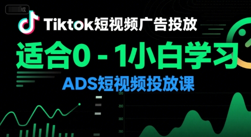 Tiktok短视频广告投放，适合0-1小白学习ADS短视频投放课-柚子资源网
